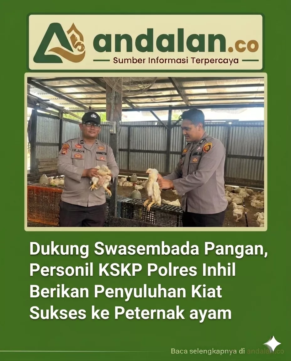 Dukung Swasembada Pangan, Personil KSKP Polres Inhil Berikan Penyuluhan Kiat Sukses ke Peternak ayam.