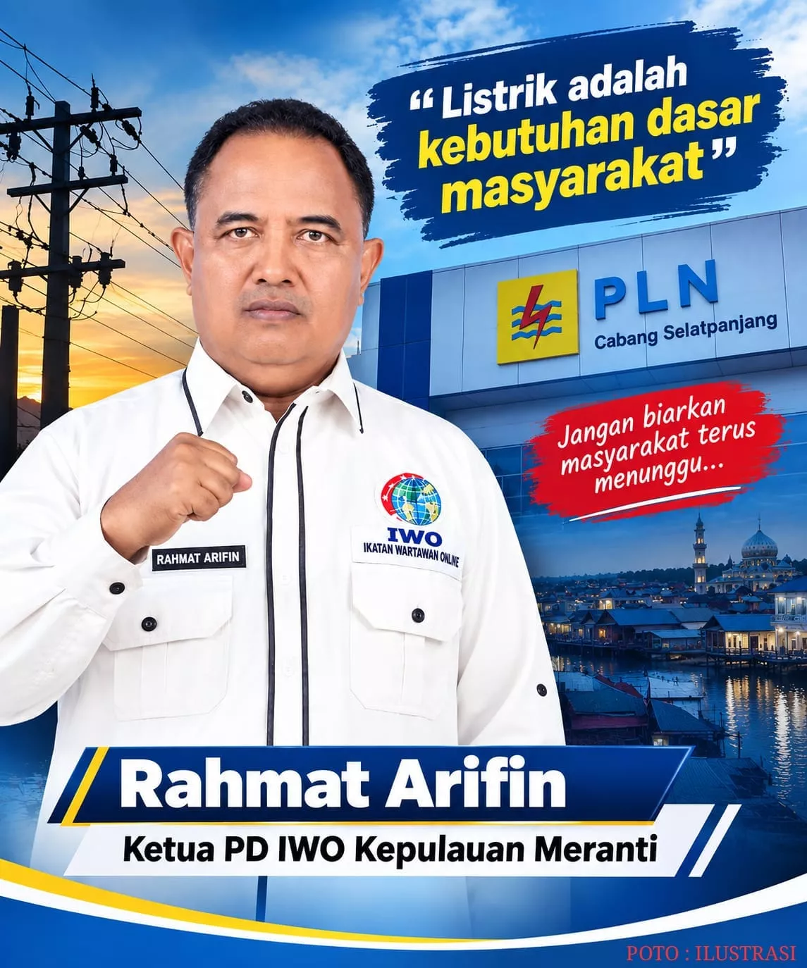 Listrik Kerap Padam, Aktivitas Warga Terganggu: Ketua PD IWO Meranti Desak PLN Berbenah