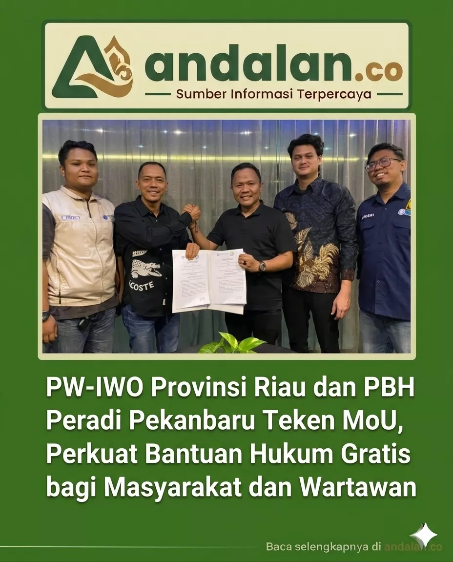 PW-IWO Provinsi Riau dan PBH Peradi Pekanbaru Teken MoU, Perkuat Bantuan Hukum Gratis bagi Masyarakat dan Wartawan