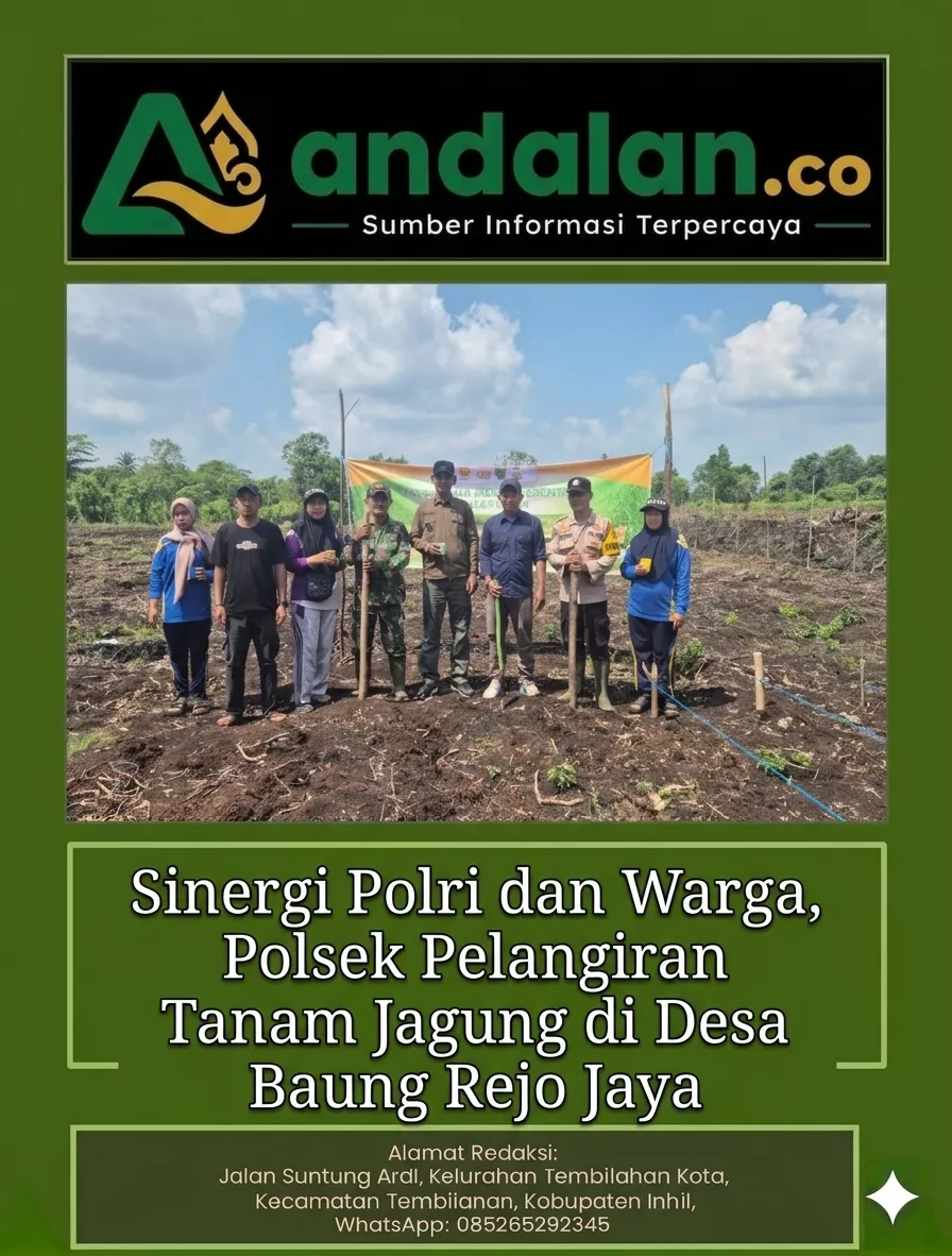 Sinergi Polri dan Warga, Polsek Pelangiran Tanam Jagung di Desa Baung Rejo Jaya