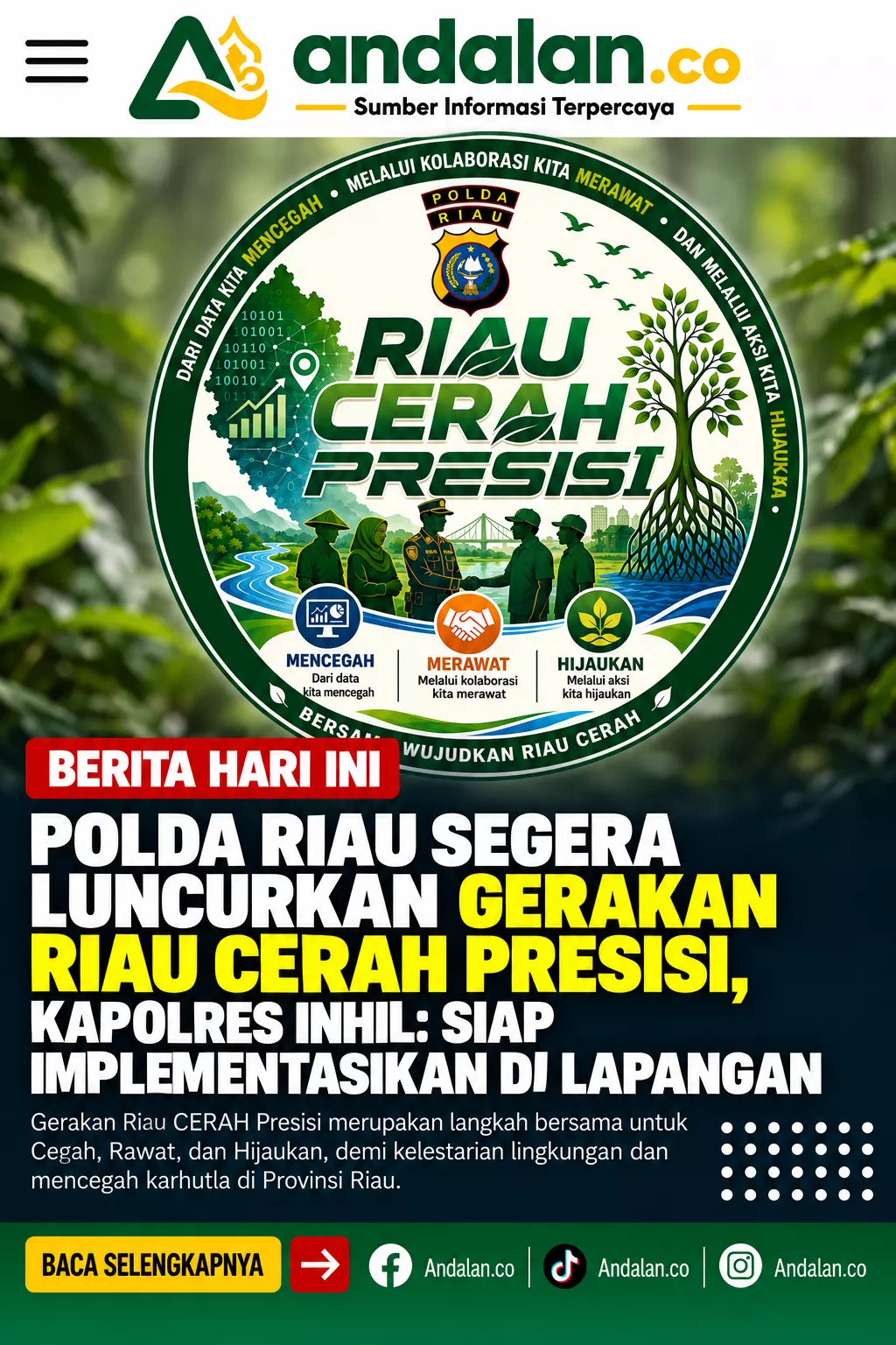 Polda Riau Segera Luncurkan Gerakan Riau CERAH Presisi, Kapolres Inhil: Siap Implementasikan di Lapangan
