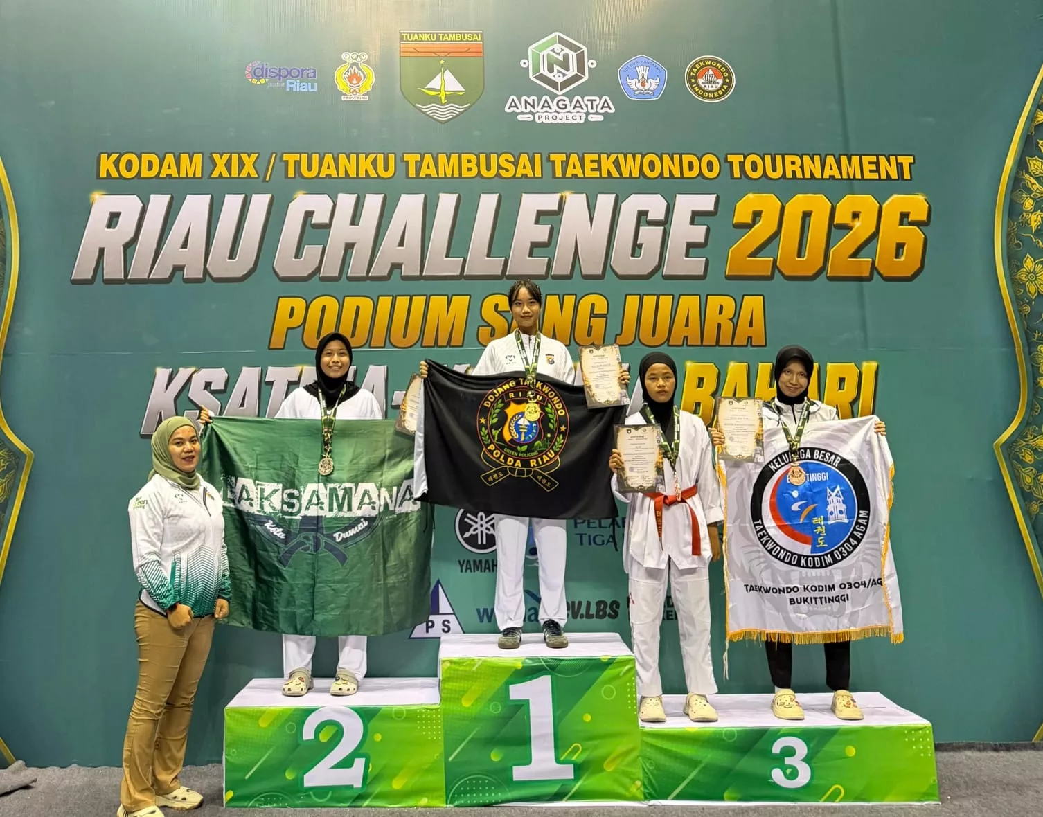 99 Medali Diraih Atlet Taekwondo Kota Dumai Pada Ajang Kejuaraan Riau Challenge 2026 Kodam XIX/Tuanku Tambusai 