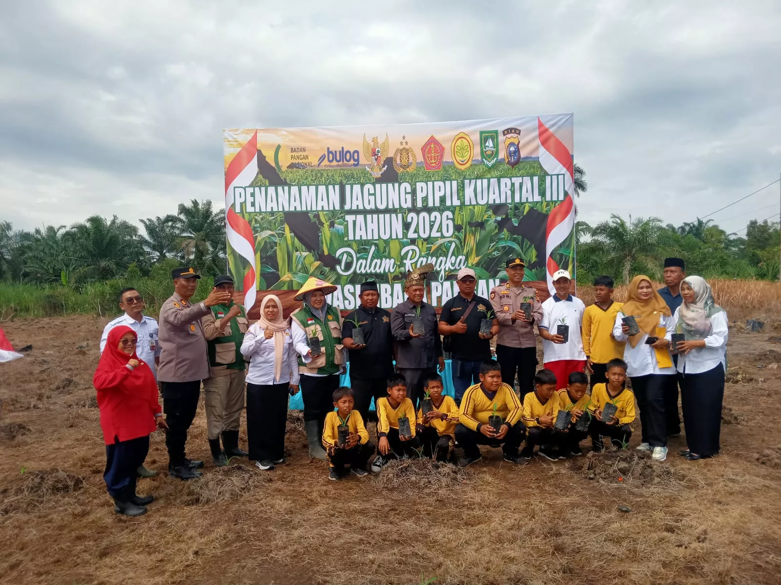 KKSSI Medang Kampai Dukung Program Ketahanan Pangan, Hadiri Penanaman Jagung di Polsek