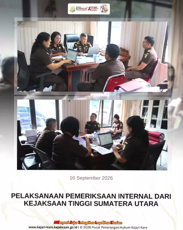 Kejari Karo Terima Tim Pemeriksa Kejati Sumut