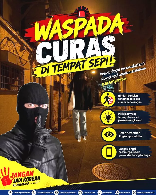 Polres Karo Imbau Masyarakat Agar Tetap Waspada kepada Pelaku Kejahatan 