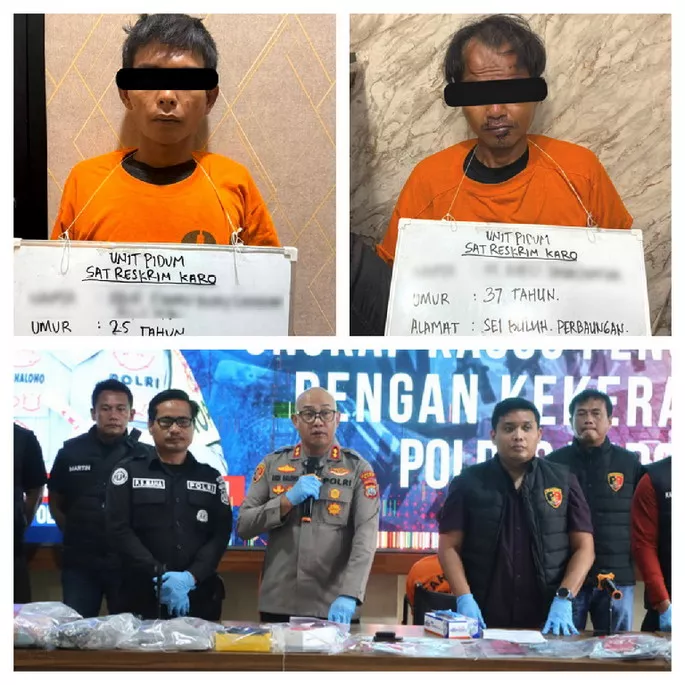 Polres Karo Ungkap Kasus Curas Sebabkan Korban Meninggal Dunia Dua Tersangka Diamankan