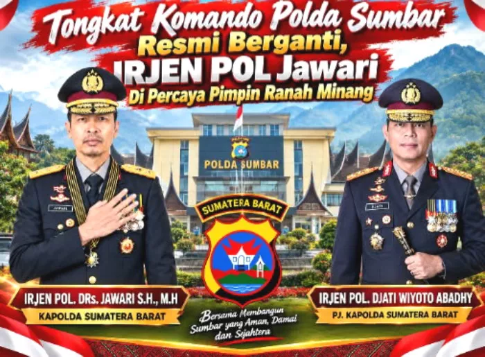 Tongkat Komando Polda Sumbar Resmi Berganti, Irjen Pol Jawari, Dipercaya Pimpin Ranah Minang