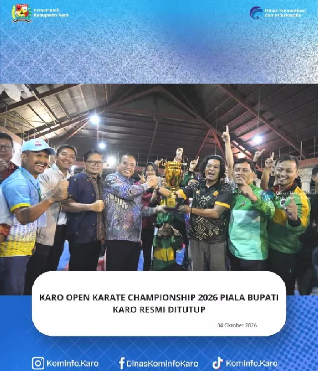 Karo Open Karate Championship 2026 Piala Bupati Karo Resmi Ditutup