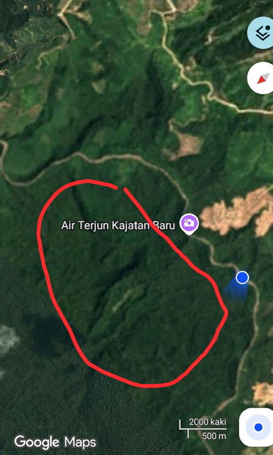 Peta lokasi Air Terjun Kajatan Baru