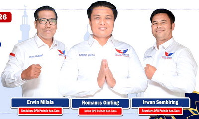 Ketua Partai Perindo Kabupaten Karo Romanus Ginting&nbsp;(Anggota DPRD/Ketua BKD Kabupaten Karo) Sekretaris Irwan Sembiring, Bendehara, Erwin Milala.