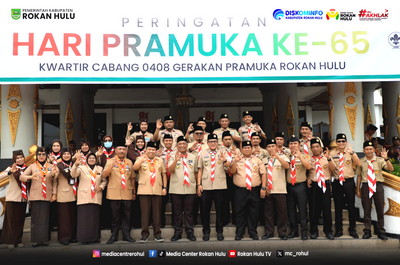 Peringati Hari Pramuka Ke-65, Kwarcab Rokan Hulu Gelar Pelantikan Pengurus dan Apel Besar