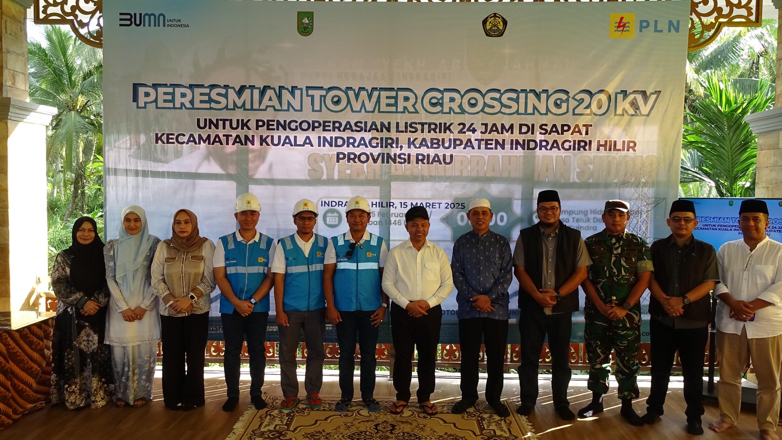 Gubernur Riau dan Bupati Inhil Hadiri Peresmian Tower Crossing 20KV di Kecamatan Kuindra