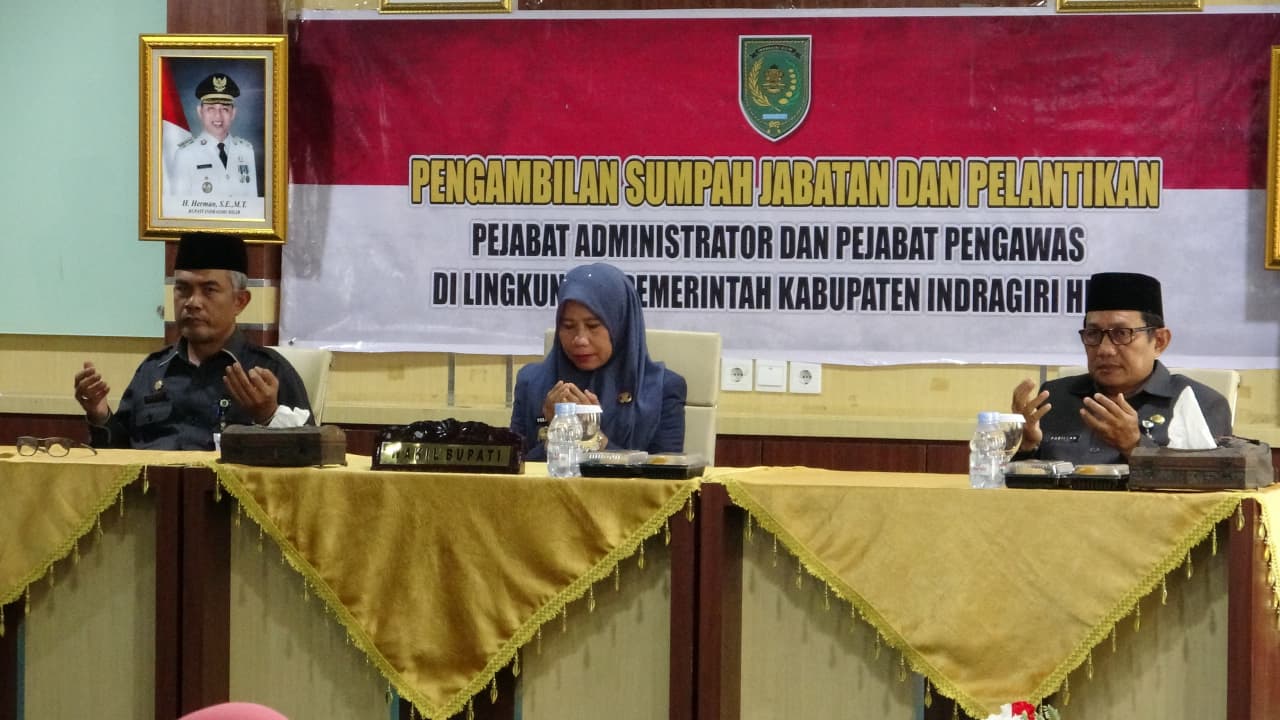 Wakil Bupati Inhil Yuliantini Lantik 45 Pejabat Administrator dan Pengawas