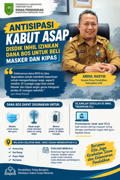 Asap Tebal Ganggu Pembelajaran, Sejumlah Sekolah di Inhil Terapkan PJJ