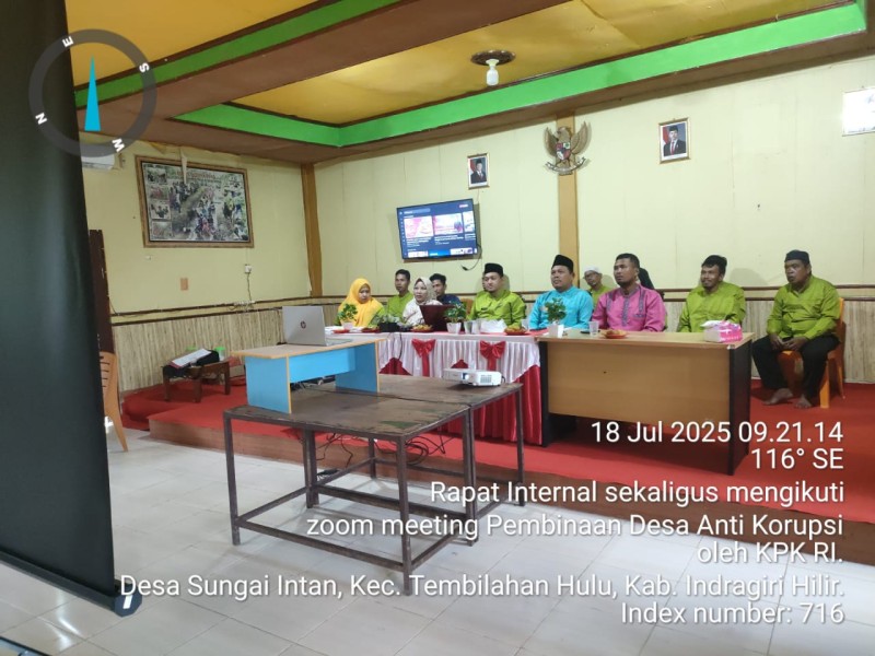 Pemdes Sungai Intan Ikuti Pembinaan Desa Antikorupsi oleh KPK RI secara Virtual