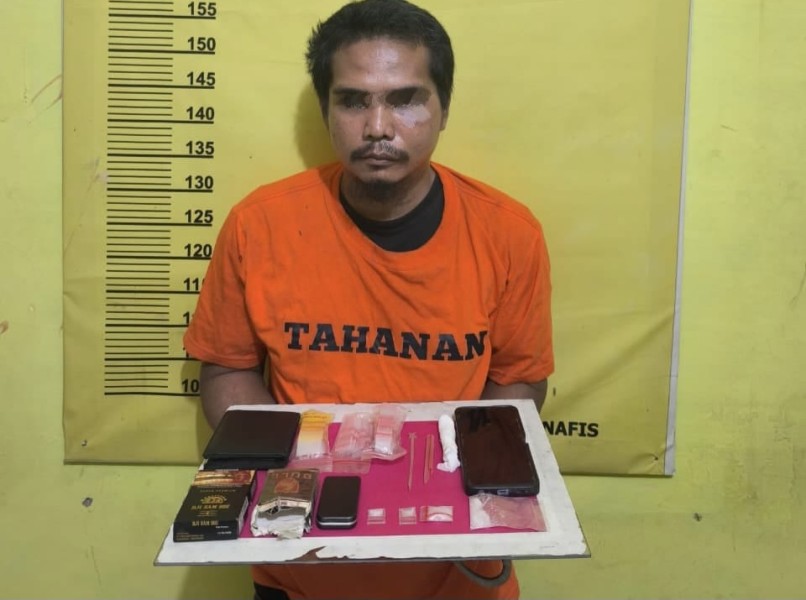 Polsek Kelayang Bekuk Pengedar Sabu di Dalam Mobil Tronton di Areal Perkebunan