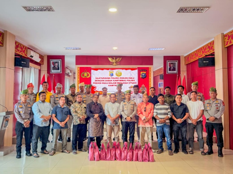 Perkuat Sinergi Jaga Kondusivitas, Polres Rokan Hulu Gelar Silaturahmi Sabuk Kamtibmas