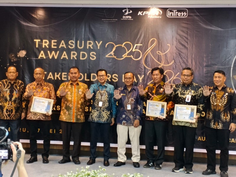 Pemkab Pelalawan Raih Treasury Award 2025 dari Kanwil DJPb Riau