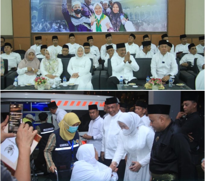 Bupati Anton Sambut 343 Jamaah Haji Rohul Kloter 9 Tiba di Batam Dengan Selamat