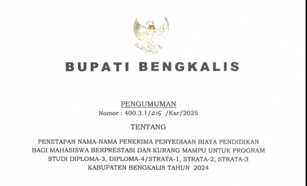 Tepati Janji Beasiswa, GMNI Apresiasi Bupati Kabupaten Bengkalis