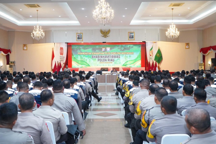 Ratusan Bhabinkamtibmas Polda Riau Ikuti Pelatihan Peningkatan Kemampuan Polisi Penolong