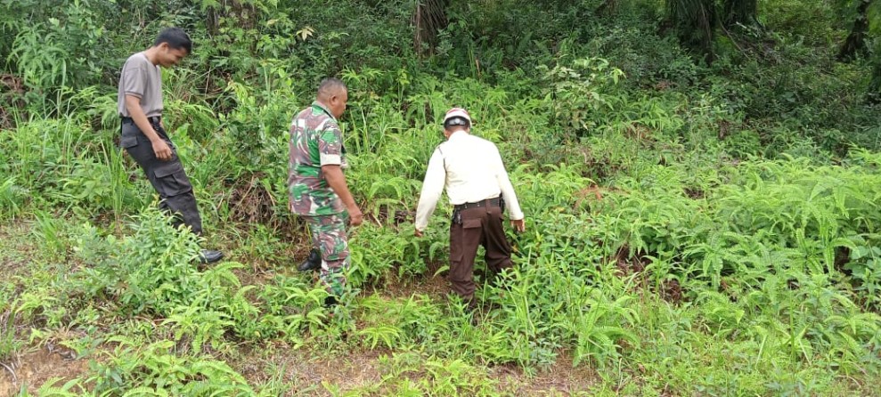 Babinsa Sertu Sahidin Laksanakan Patroli Karhutla di Kampung Tualang, Siak
