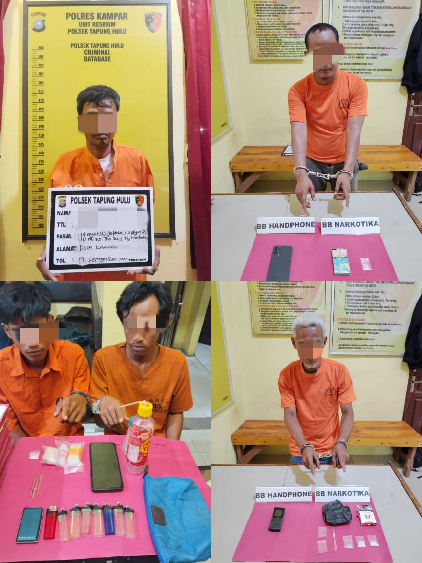 Tak Ada Ampun! Polres Kampar Kembali Gempur Narkoba, 5 Pelaku Diciduk dalam Operasi Antik!