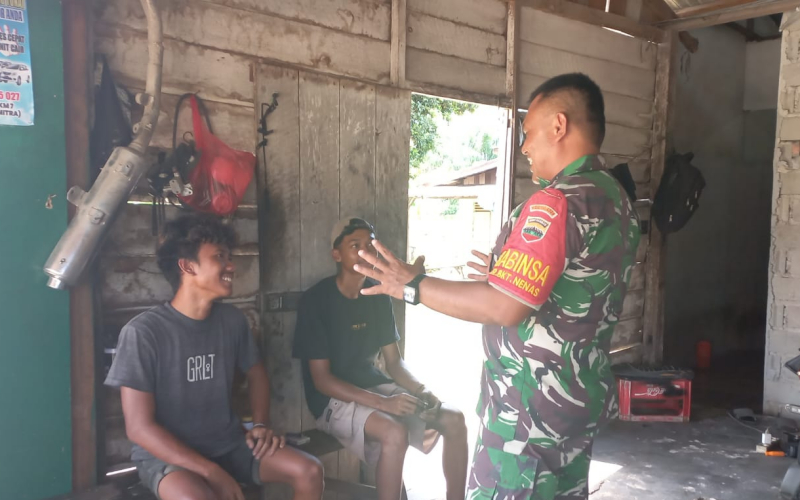 Di Bagan Besar, Babinsa Patroli Keamanan Terhadap Aset Vital Negara