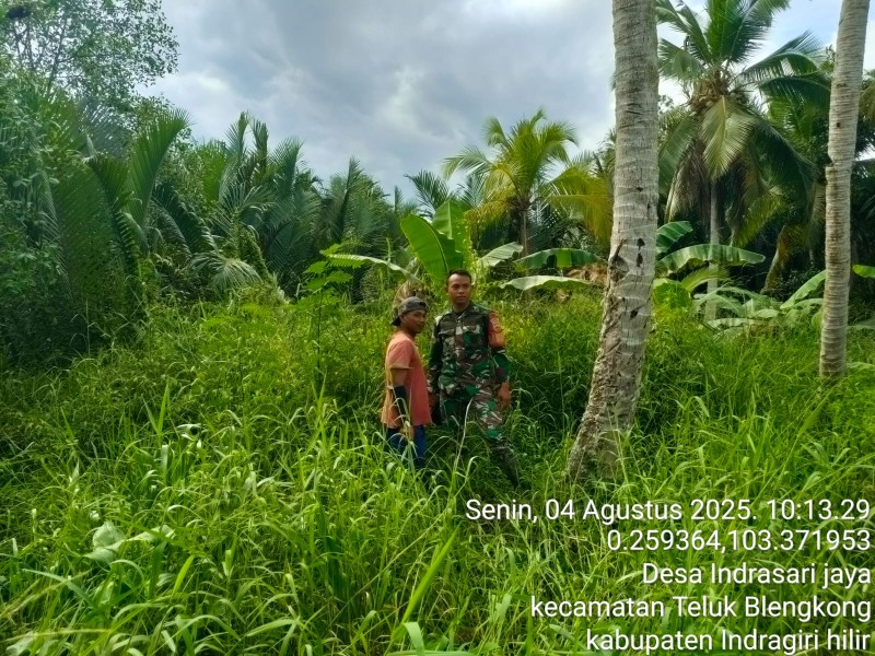 Cegah Karhutla, Babinsa Koramil 06/Kateman Laksanakan Patroli dan Sosialisasi di Desa Indrasari Jaya