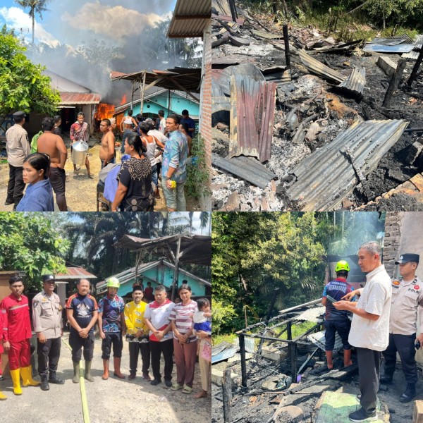 Kebakaran Hebat di Bandar Srikijang: Dua Rumah Ludes Terbakar, Kerugian Capai Rp125 Juta