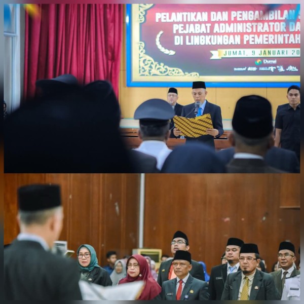 Wali Kota Dumai Lantik 43 Pejabat Administrator dan Pengawas