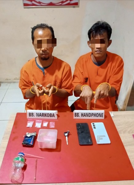 Satresnarkoba Polres Kampar Tangkap Dua Pelaku Narkoba di Desa Tanjung Alai