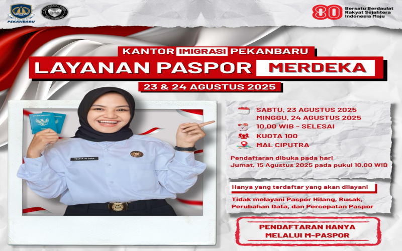 Merdeka dari Ribet, Imigrasi Pekanbaru Buka Layanan Paspor di Pusat Perbelanjaan
