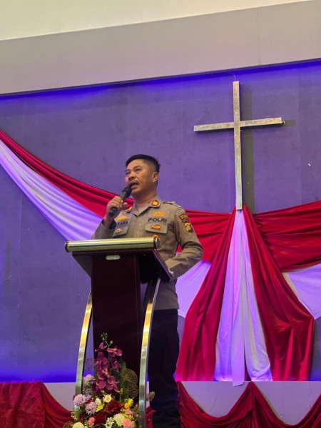 Minggu Kasih Polres Meranti Sasar 8 Gereja, Sampaikan Pesan Kamtibmas, Karhutla dan Pilkades
