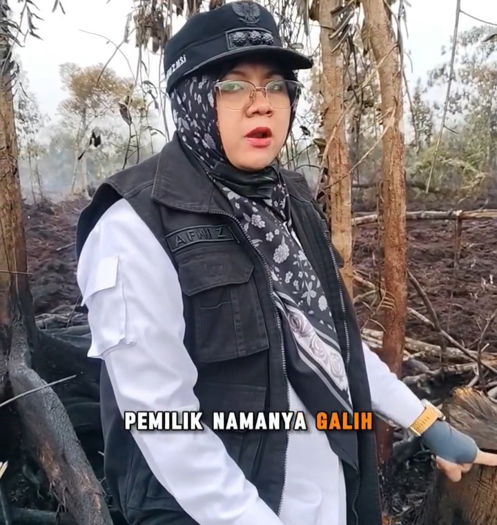 Bupati Siak Murka Temukan Tunggul Kayu Baru Ditebang di Tengah Lahan Terbakar Koto Gasib