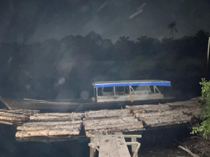 Polres Bengkalis Amankan 8 Truk Kayu Mahang di Sungai Nibung, Pekerja Ngaku Diperintah Seseorang di Bunga Raya