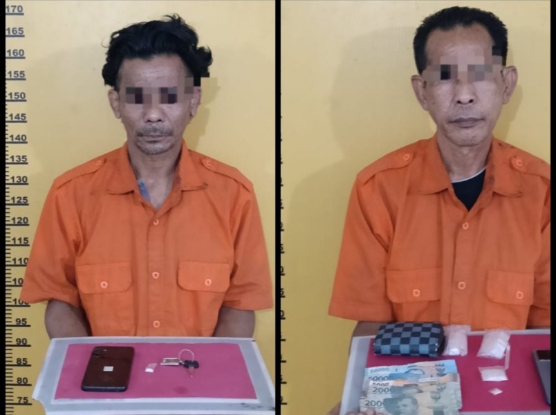 Markas Narkoba Dipondok Jalan Narasinga Rengat Digrebek Polisi, Dua Tersangka Diborgol