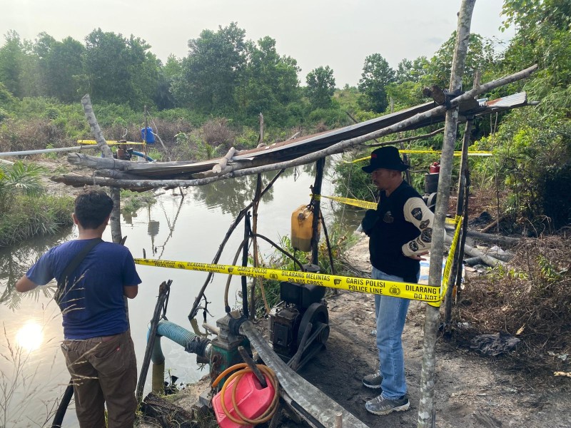 Polsek Tapung Tindak Lanjuti Informasi Berita, Penambangan Bebatuan Ilegal di Desa Karya Indah