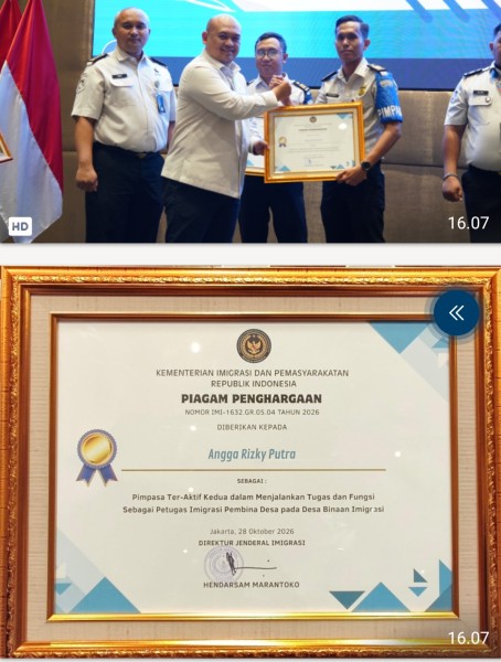 Toreh Prestasi Nasional! Imigrasi Dumai Masuk 5 Besar Teraktif, Angga Rizky Putra Raih Peringkat Kedua
