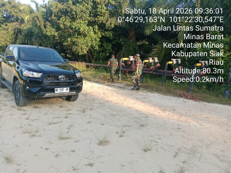 Sertu Sugiarto Gelar Patroli dan Komsos di Minas Barat, Perkuat Binter SKK Migas PT PHR