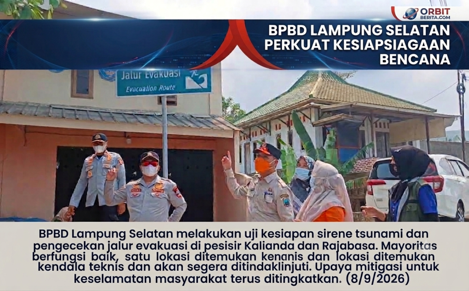Perkuat Mitigasi Tsunami, BPBD Lamsel Uji Sirene dan Jalur Evakuasi Pesisir
