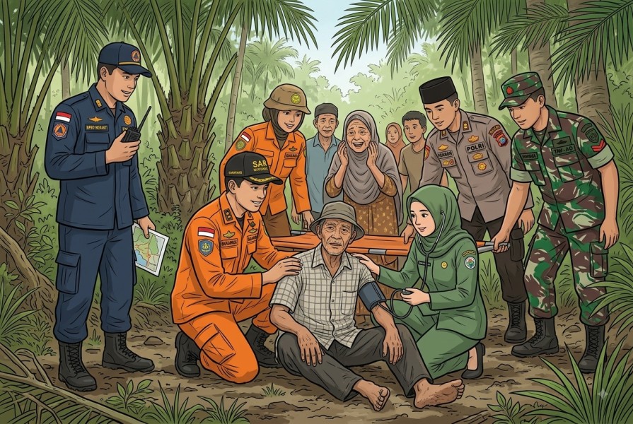Hilang Tujuh Hari, Lansia di Kepulauan Meranti Ditemukan Selamat
