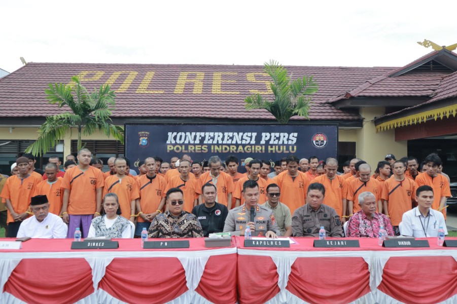 Polres Inhu Ungkap 63 Kasus Narkoba Selama Operasi Antik Lancang Kuning 2025