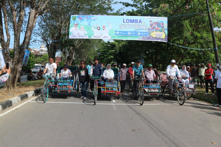 Dandim 0314/Inhil Hadiri Lomba Balap Becak