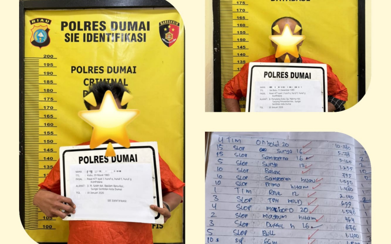 Dua Pria Residivis Diringkus Polres Dumai, Rugikan Korban Hingga Rp. 30 Juta
