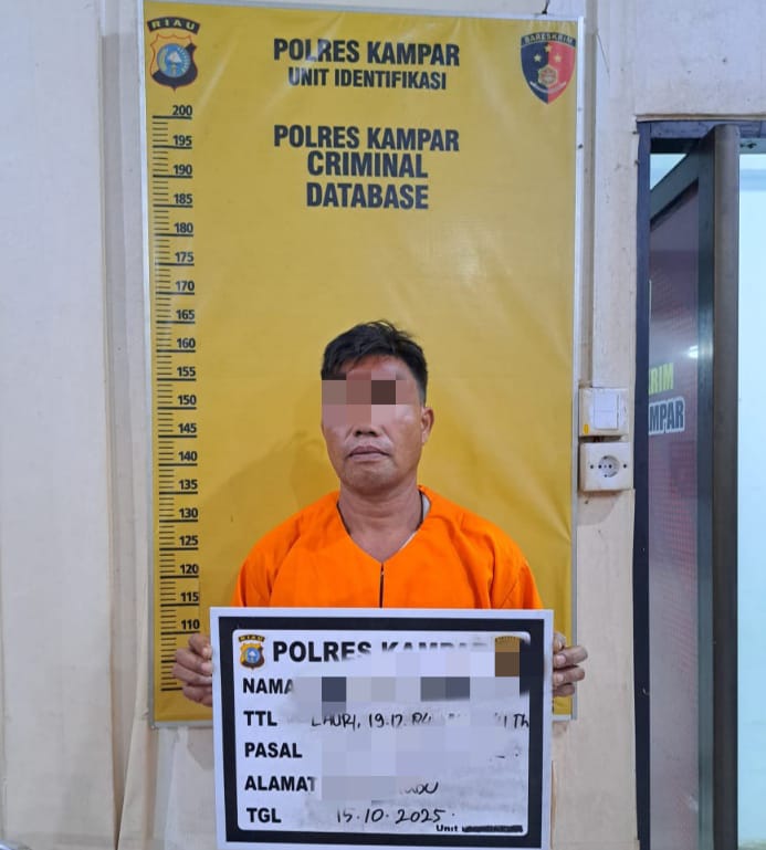 Polres Kampar Tangkap Pelaku Pencabulan Terhadap Anak Tiri Yang Masih Anak Dibawah Umur