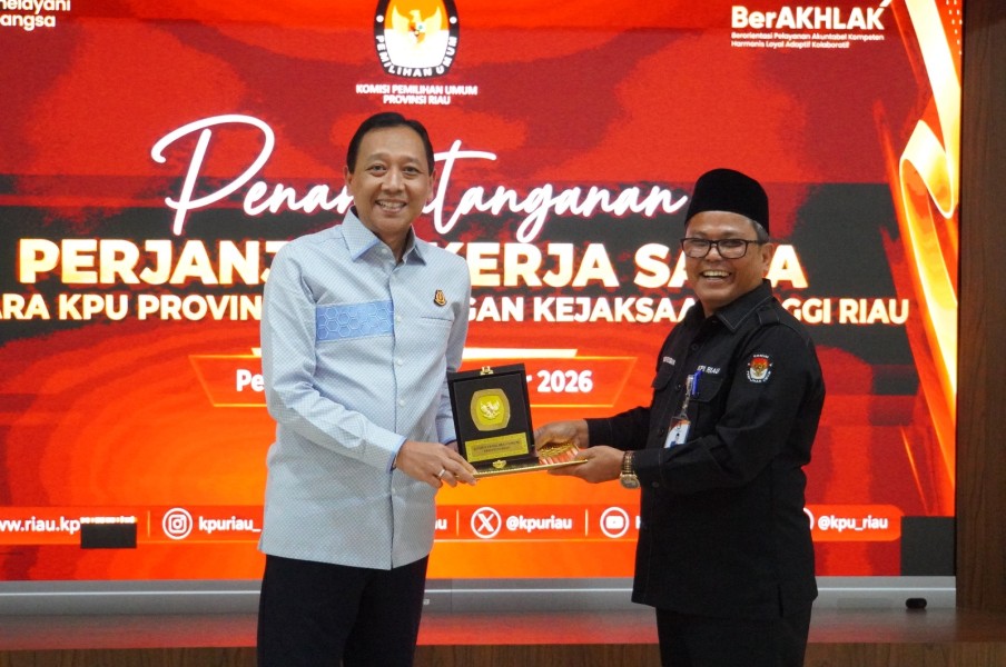 KPU Riau-Kejati Riau Sepakati Kerja Sama untuk Perkuat Tata Kelola Kelembagaan