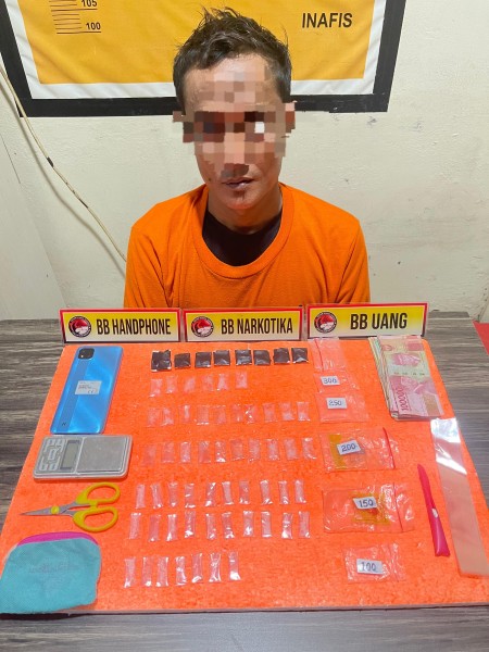 Polisi Tangkap Pengedar Sabu di Inhil, Temukan Puluhan Paket Siap Edar