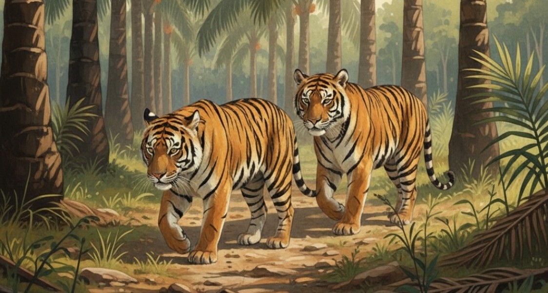 Warga Minas Jaya Diminta Waspada, Dua Ekor Harimau Terpantau di Sekitar Areal Telago Bathin Bungsu