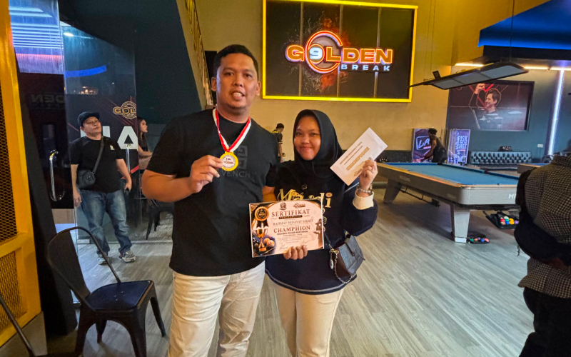 Wartawan Dumai Dominasi Final, Rahmat Hidayat Juara Turnamen Eksibisi Biliar Pekanbaru-Riau 2026